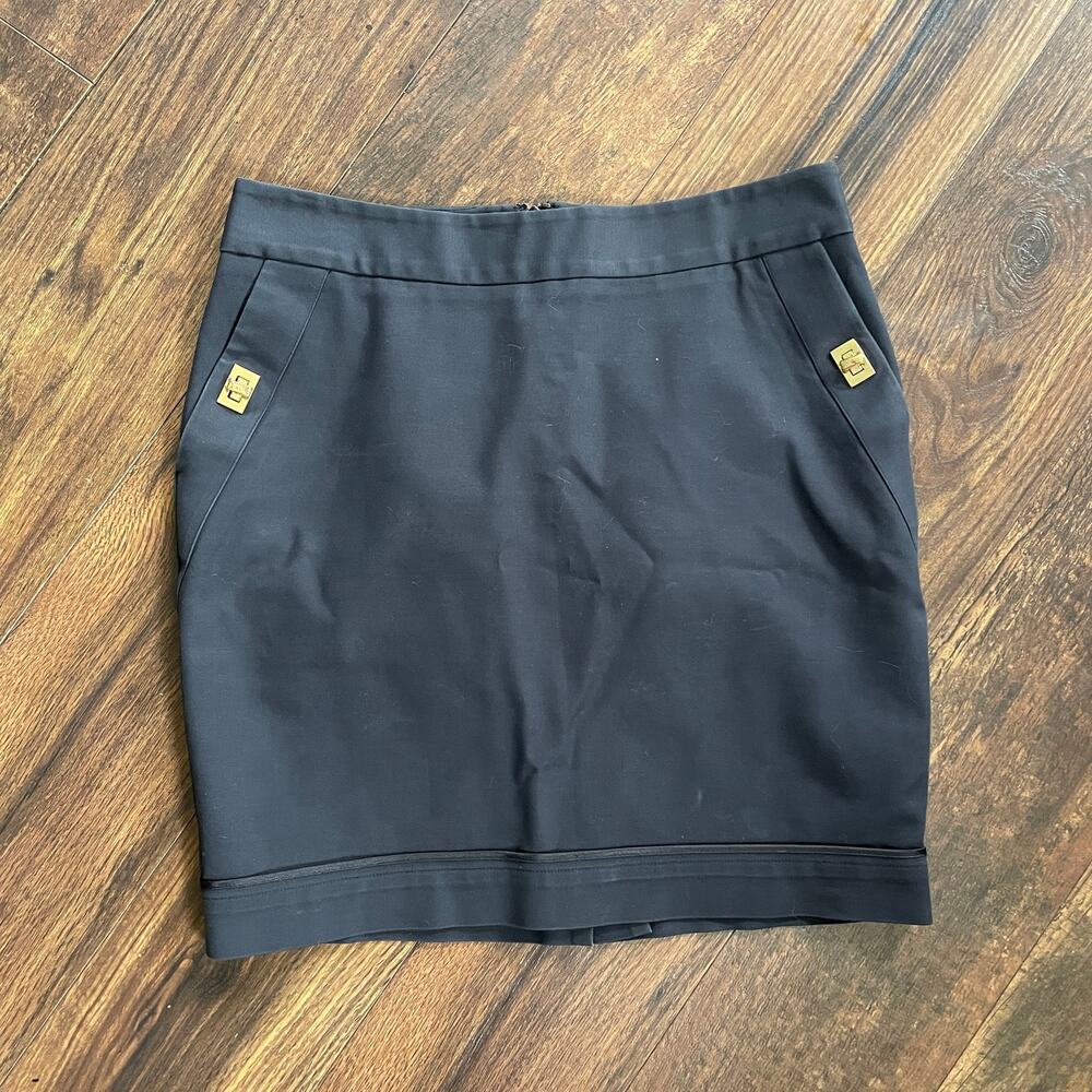 Reiss Turn Lock Pocket Skirt 4 Black Academia Office Career 90s Y2K Vintage